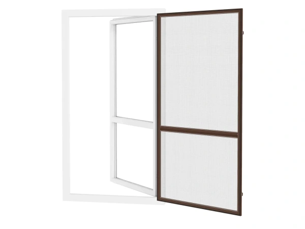 Siete proti hmyzu na DVERE - pántové - TMAVOHNEDÁ - RAL 8019 - s priečkou 2