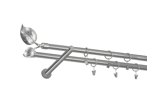 Garniža 19x19mm - 2rady - LIST VEĽKÝ - satin