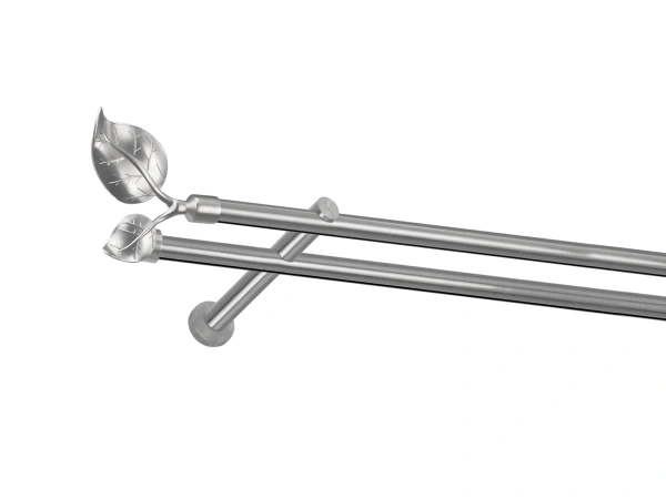 Garniža 19x19mm - drážková tyč - 2rady - LIST VEĽKÝ - satin 1