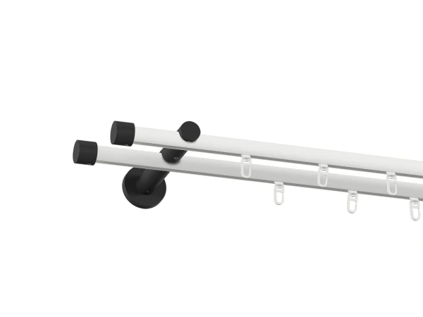 Garniža 19x19mm drážková tyč - 2rady - PULLO - bielo čierna