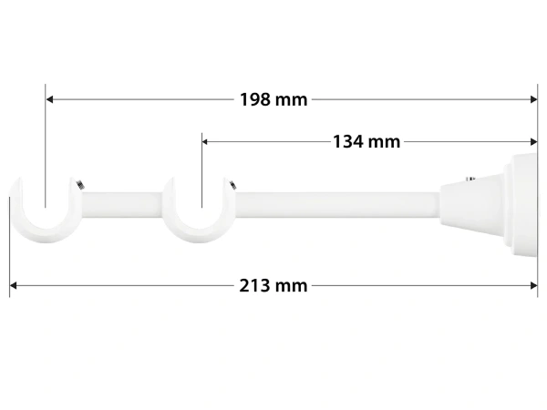 Garniža 19x19mm obyčajná tyč - 2rady - TODI MAX - biela 4