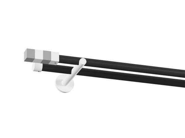 Garniža 19x19mm obyčajná tyč - 2rady - KVADRAT - čierno biela 1