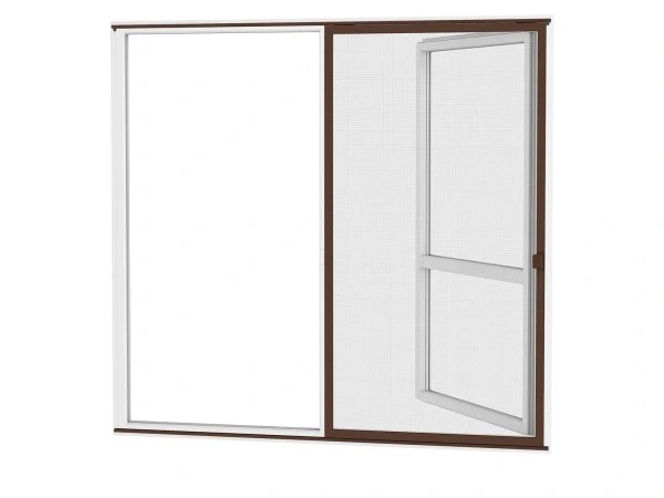 Siete proti hmyzu na DVERE - posuvné - TMAVOHNEDÁ - RAL 8019 - bez priečky 2