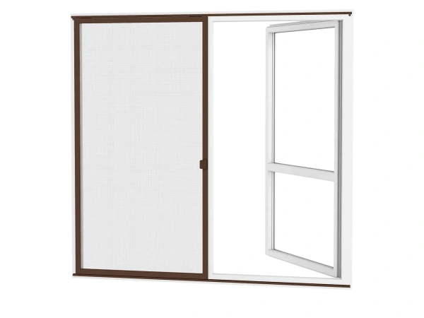 Siete proti hmyzu na DVERE - posuvné - TMAVOHNEDÁ - RAL 8019 - bez priečky 1