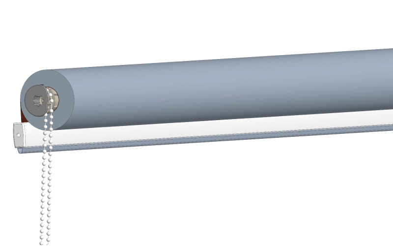 prevlecenie ovladacej retiazky cez krytku pri montazi rolety