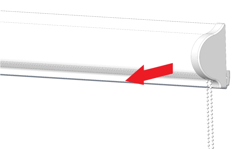 krok 1 – odstranenie krytok z nosnika pri zacati vymeny strany ovladania rolety