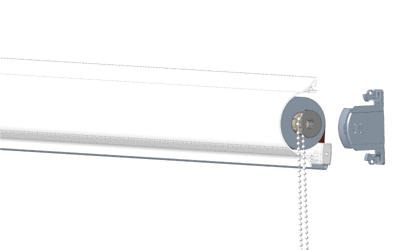 krok 3 – vysunutie drziakov mechanizmu z nosnika pred demontazou krytu rolety