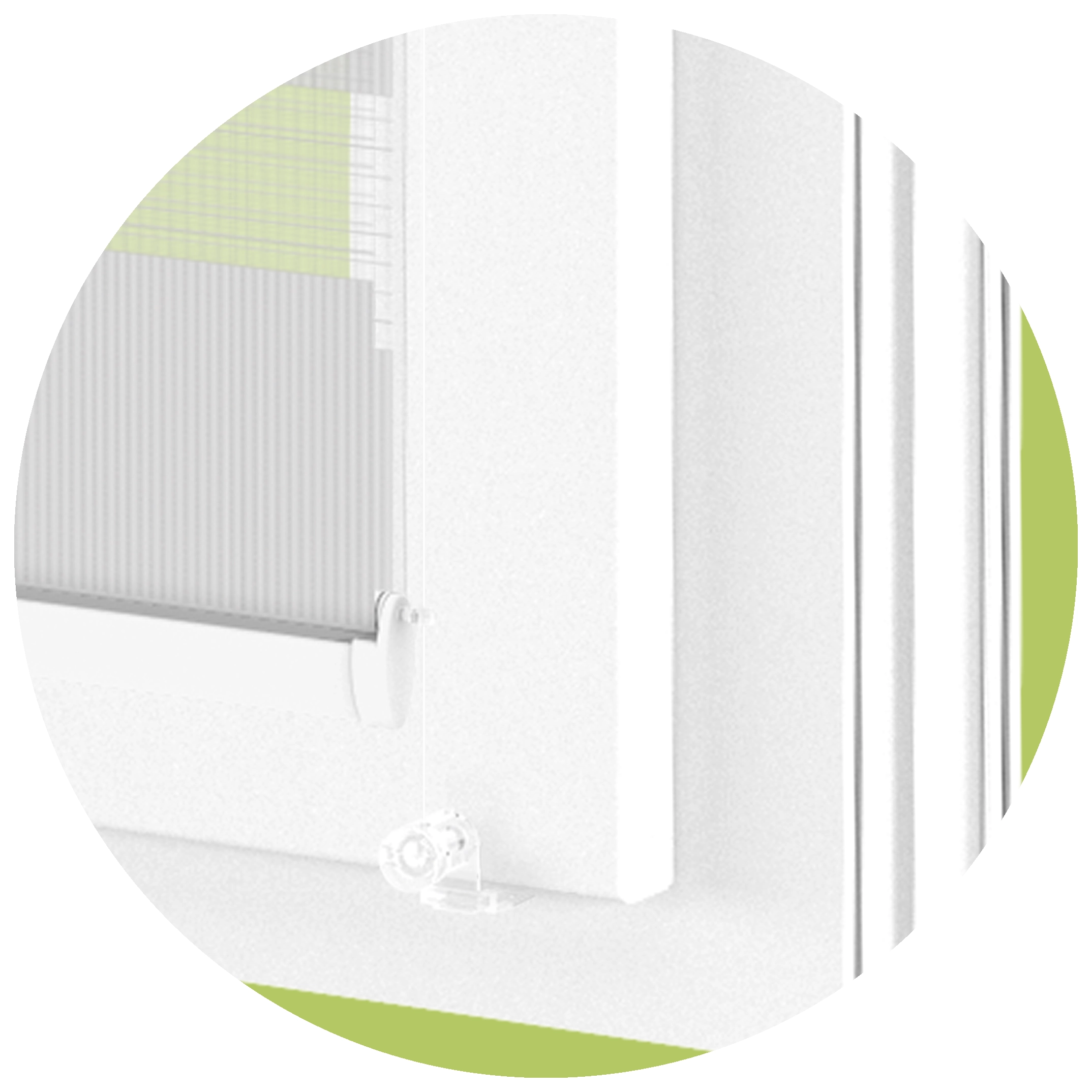 Detail uchytenia rolety MINI v hornej a spodnej časti s vodiacim lankom