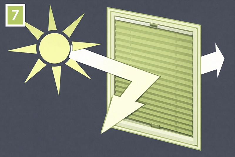 Plisé roleta po úplnom vyschnutí pripravená na opätovné používanie, bez potreby žehlenia alebo prania v práčke.