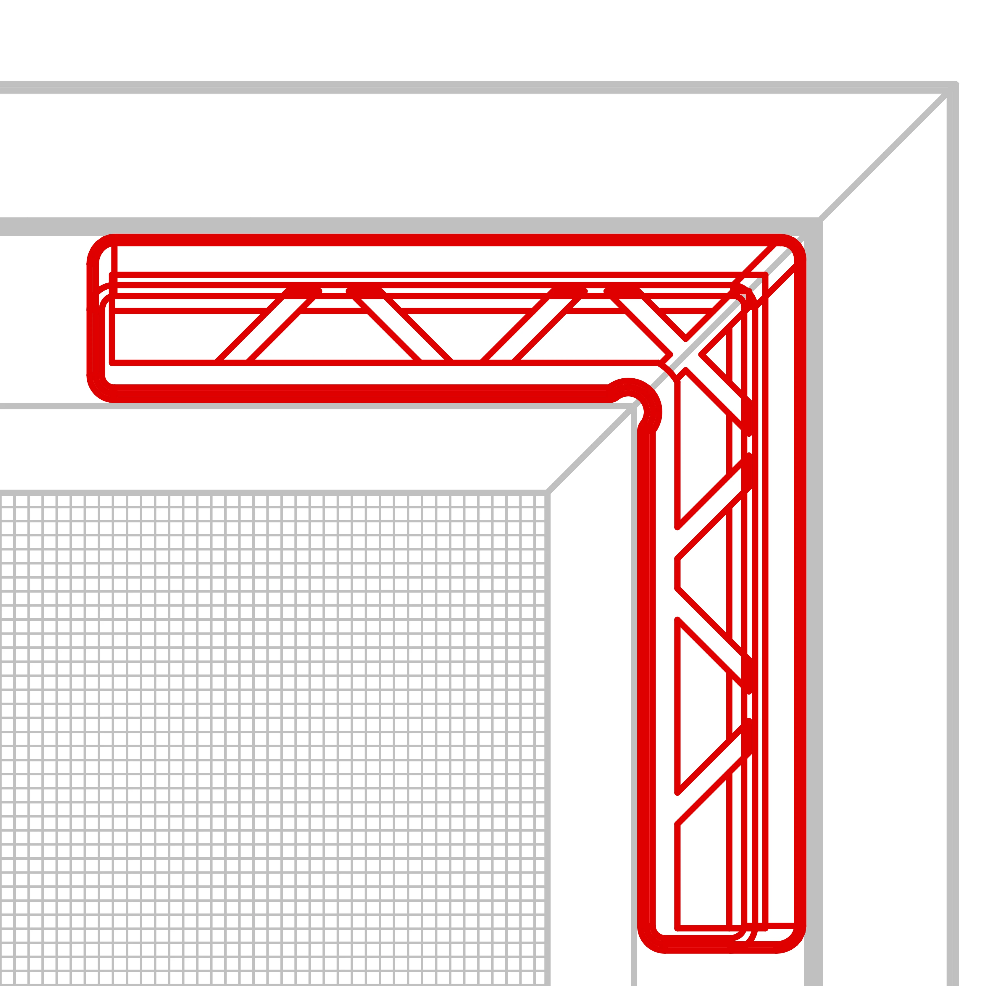 Rohový spoj pevnej siete proti hmyzu KLIK s vnútorným rohovým spájačom a rámom rezaným pod 45° pre presné a pevné osadenie.