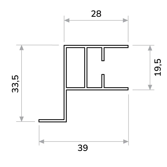 Technický rez profilu madla